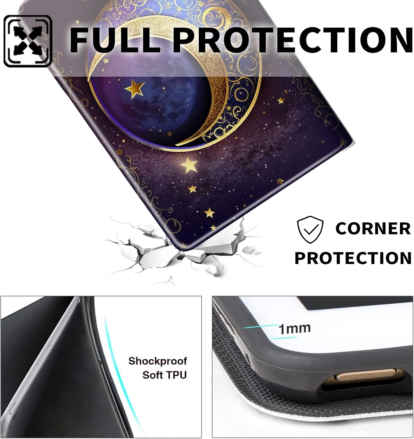 Funda para tablet Kinlde Fire HD 10 (11 generación 2021) Fire HD 10 Plus 2021, funda delgada de piel sintética con función atril y apagado