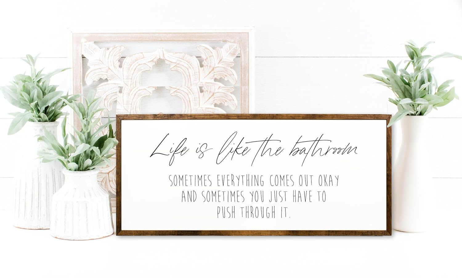 10×20 inches, Life is like a bathroom  wall decor  farmhouse decor  bathroom wall decor  bathroom wall art  bathroom art  bathroom signs  farmhouse