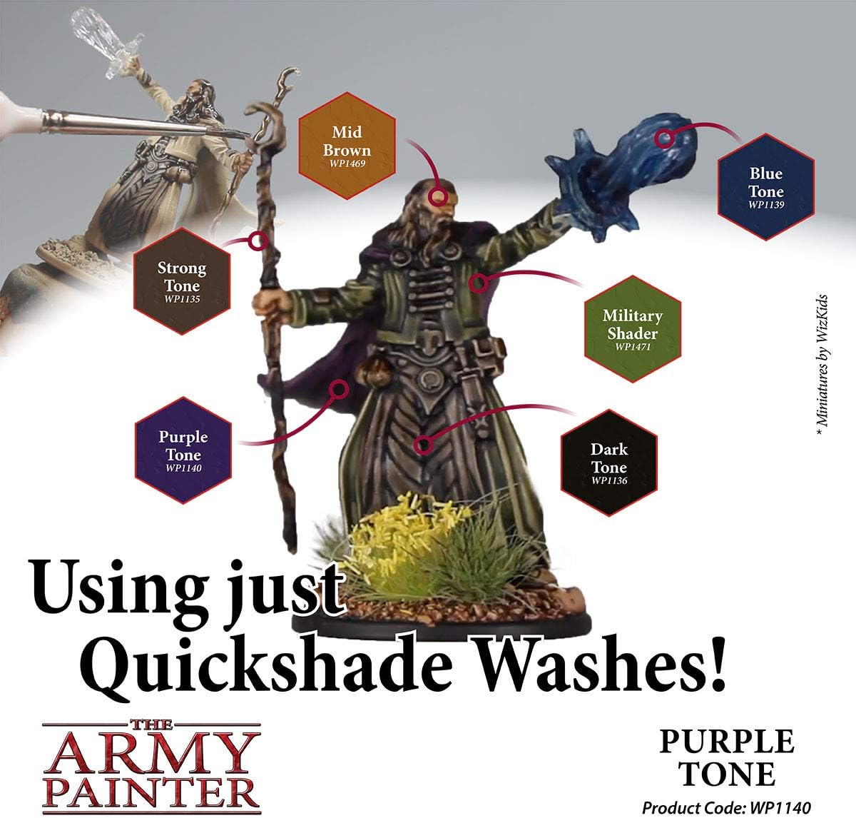 The Army Painter Tinta de tono morado  Lavado rápido  Pintura de lavado a base de agua no tóxica ligeramente pigmentada para juegos de rol de mesa,