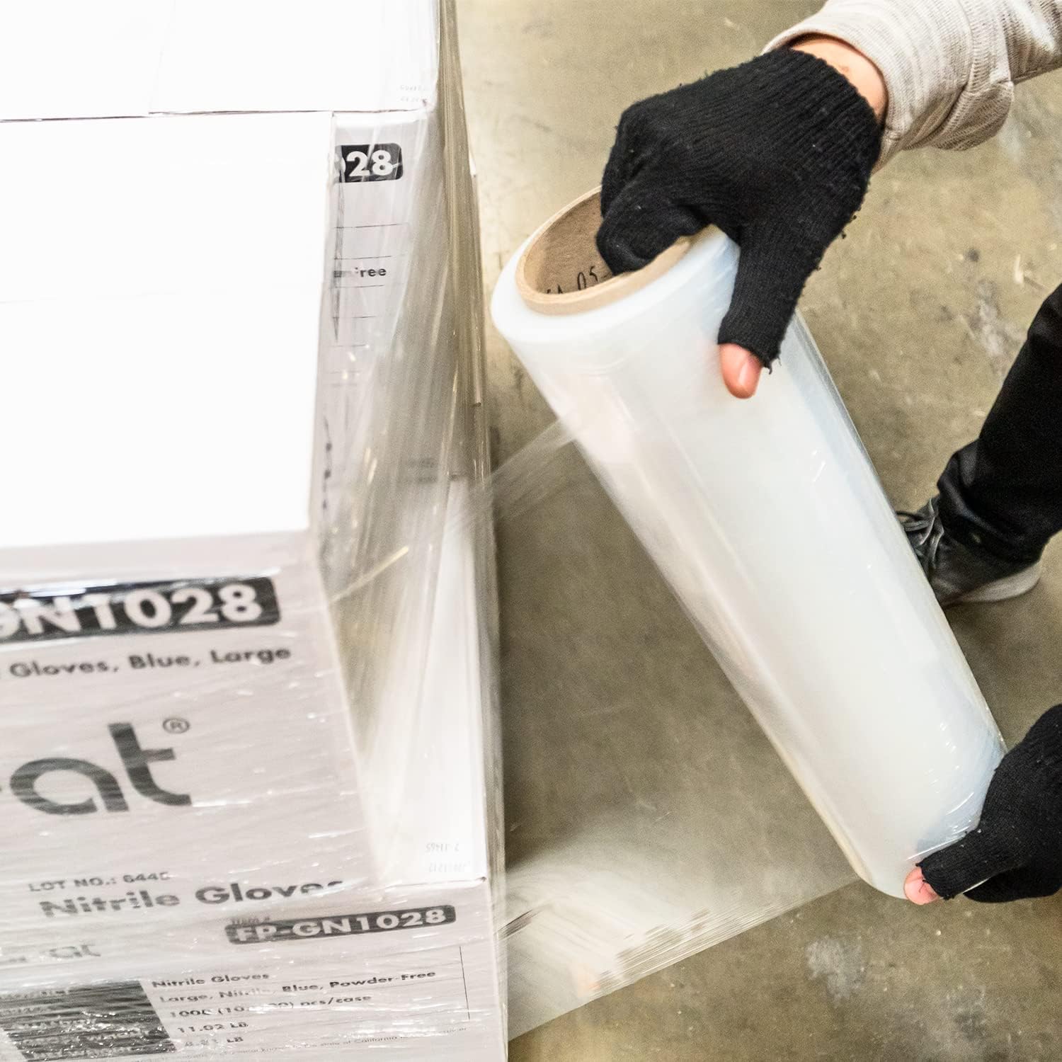 Karat Película elástica para envolver a mano, calibre 80, 149.9 x 149.9ft (4 rollos)