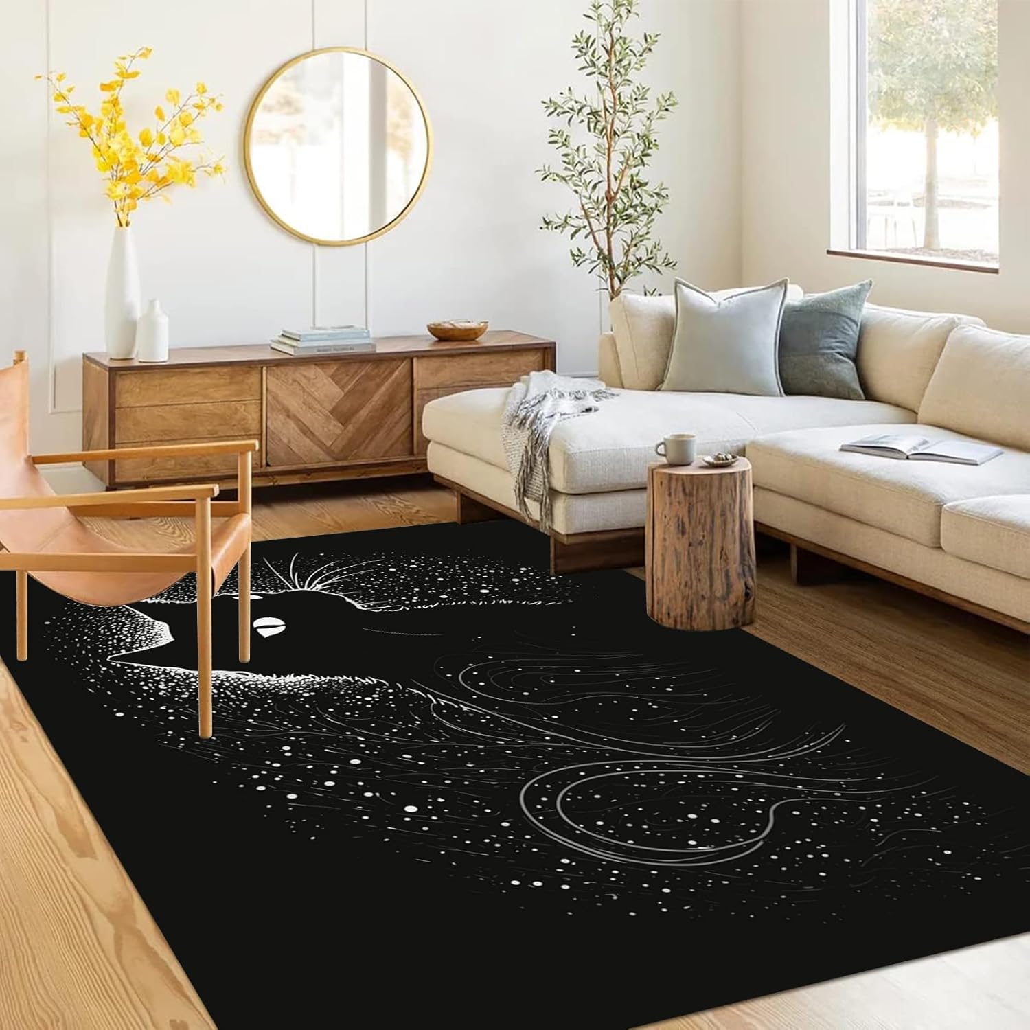 Alfombra moderna abstracta de 2 x 4 pies, lavable para entrada, pasillo, sala de estar, cocina, baño, oficina, antideslizante, suave, para piso,
