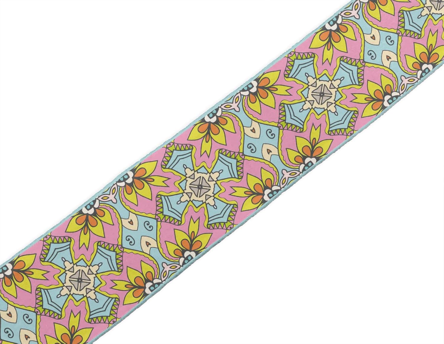 Pink Tiles – Cordones de tela de terciopelo con estampado marroquí, 9 yardas, para manualidades, accesorios de costura, 4 pulgadas