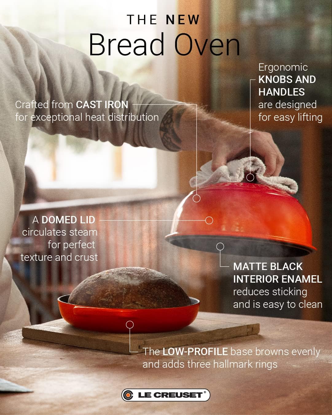 Le Creuset Horno de pan de hierro fundido esmaltado, ostras