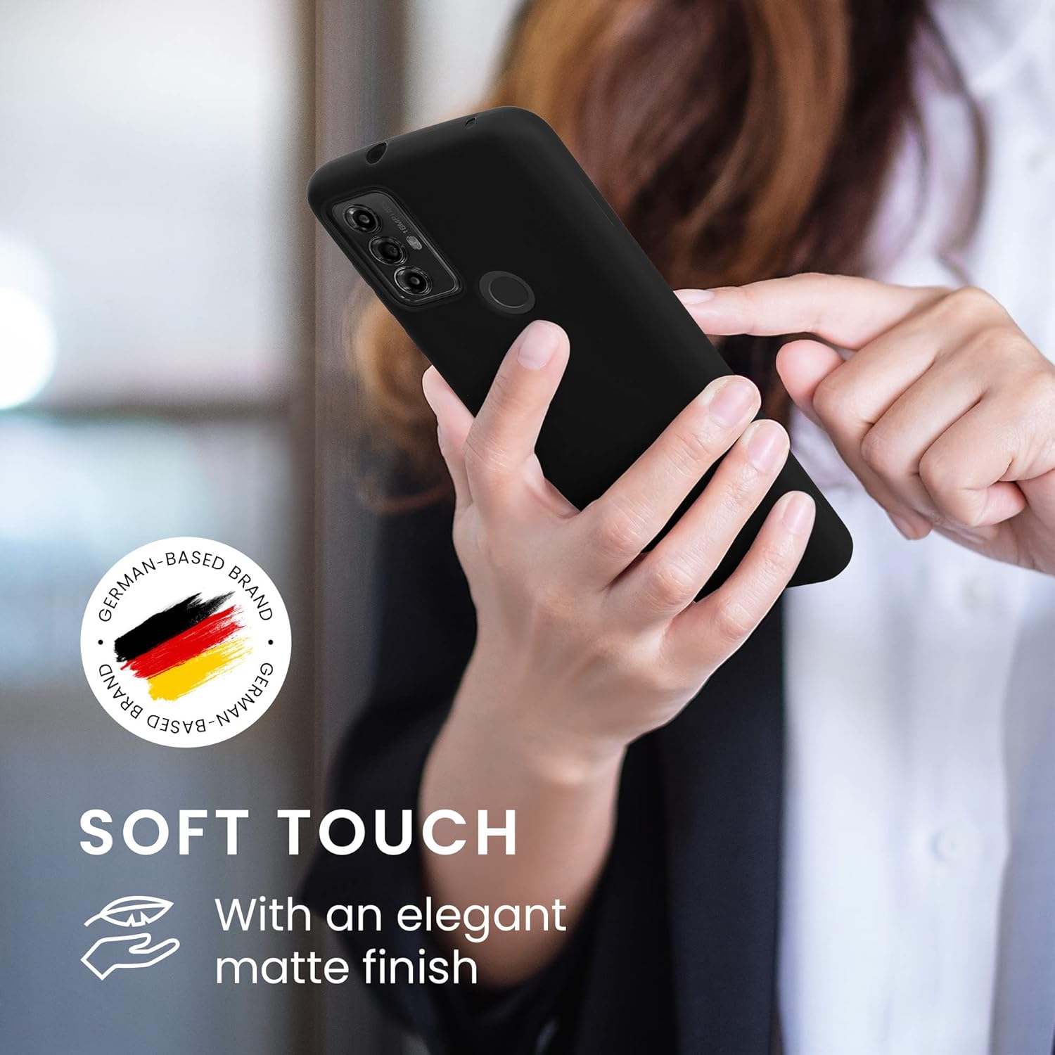 kwmobile Funda compatible con Motorola Moto G Play (2023) – Funda protectora de silicona TPU suave y delgada – Negro mate