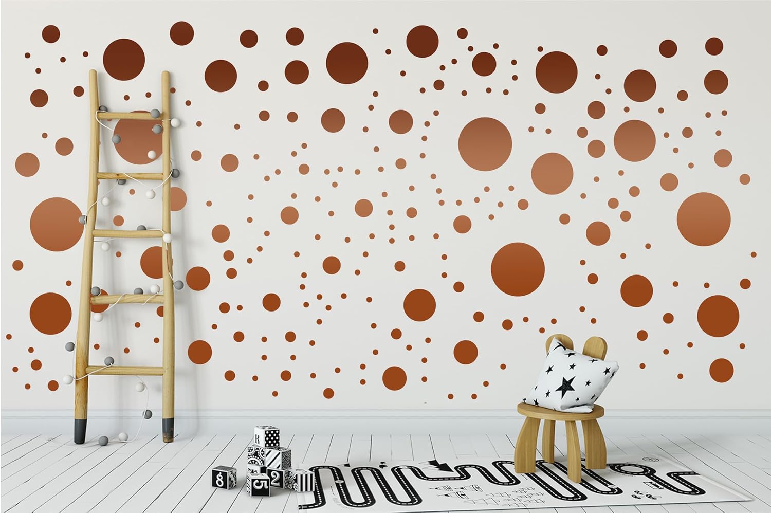 StickerDeen Más de 500 calcomanías de pared de círculos de lunares surtidos para dormitorio de niños, sala de estar, aula, sala de juegos,