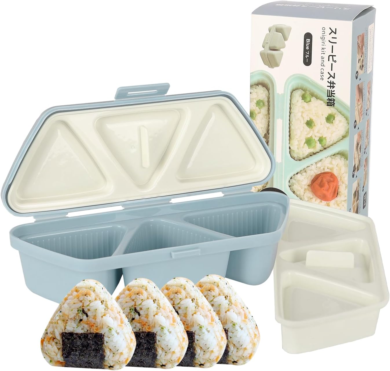 HIBILDER Molde de Onigiri 6 en 1, molde triangular para sushi, una vez que hace rápidamente 6 piezas de sushi, molde multifuncional para hacer y