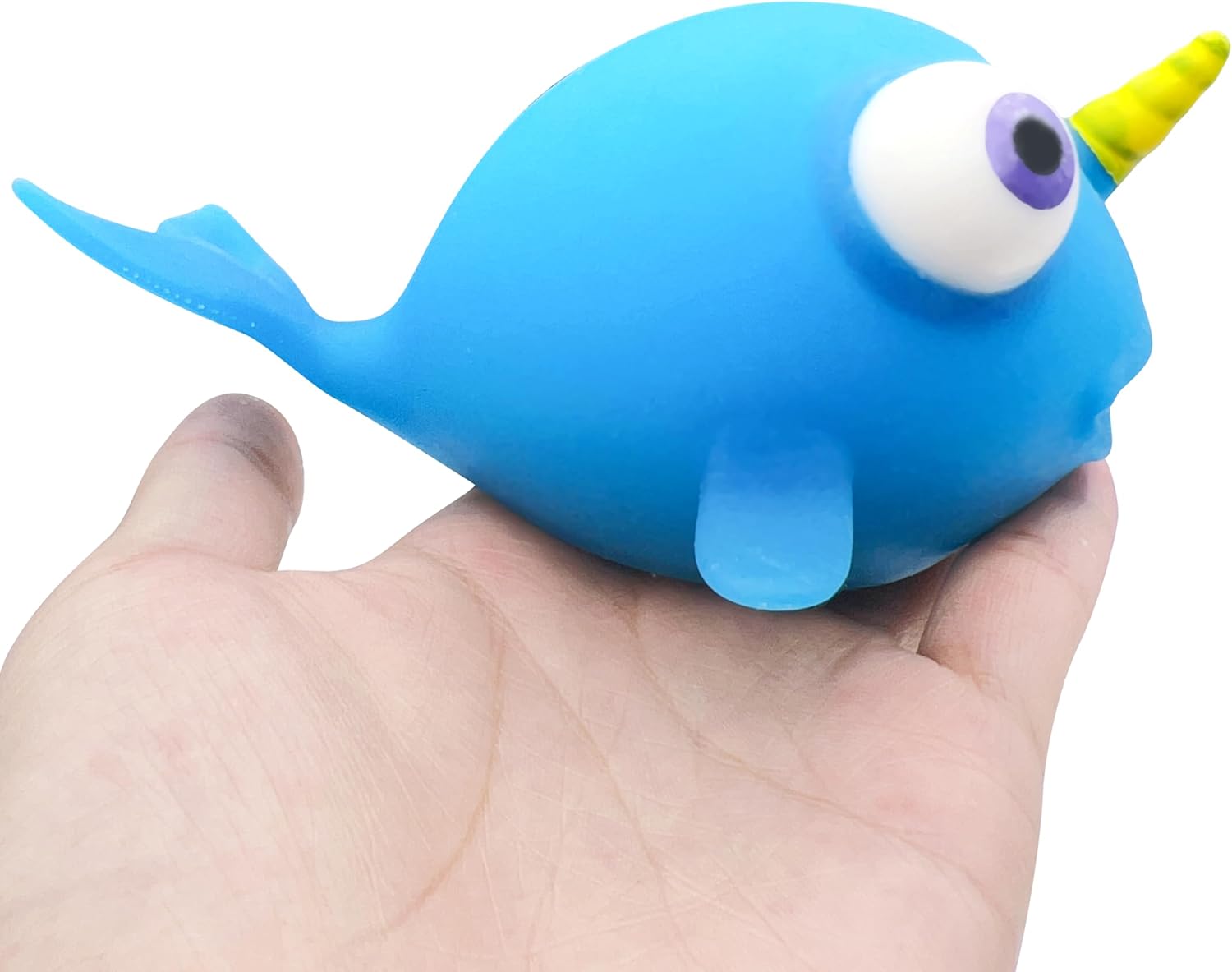 Pelotas antiestrés de ballena para niños, bola de masa para aplastar (paquete de 1), juguetes esponjosos para niños, bola gigante para el estrés,