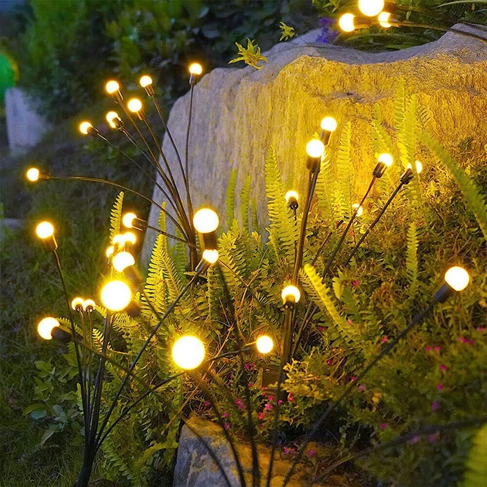 Luces solares para exteriores, luces de luciérnaga de jardín, luces solares de jardín, decoración de hadas impermeables, luces solares para
