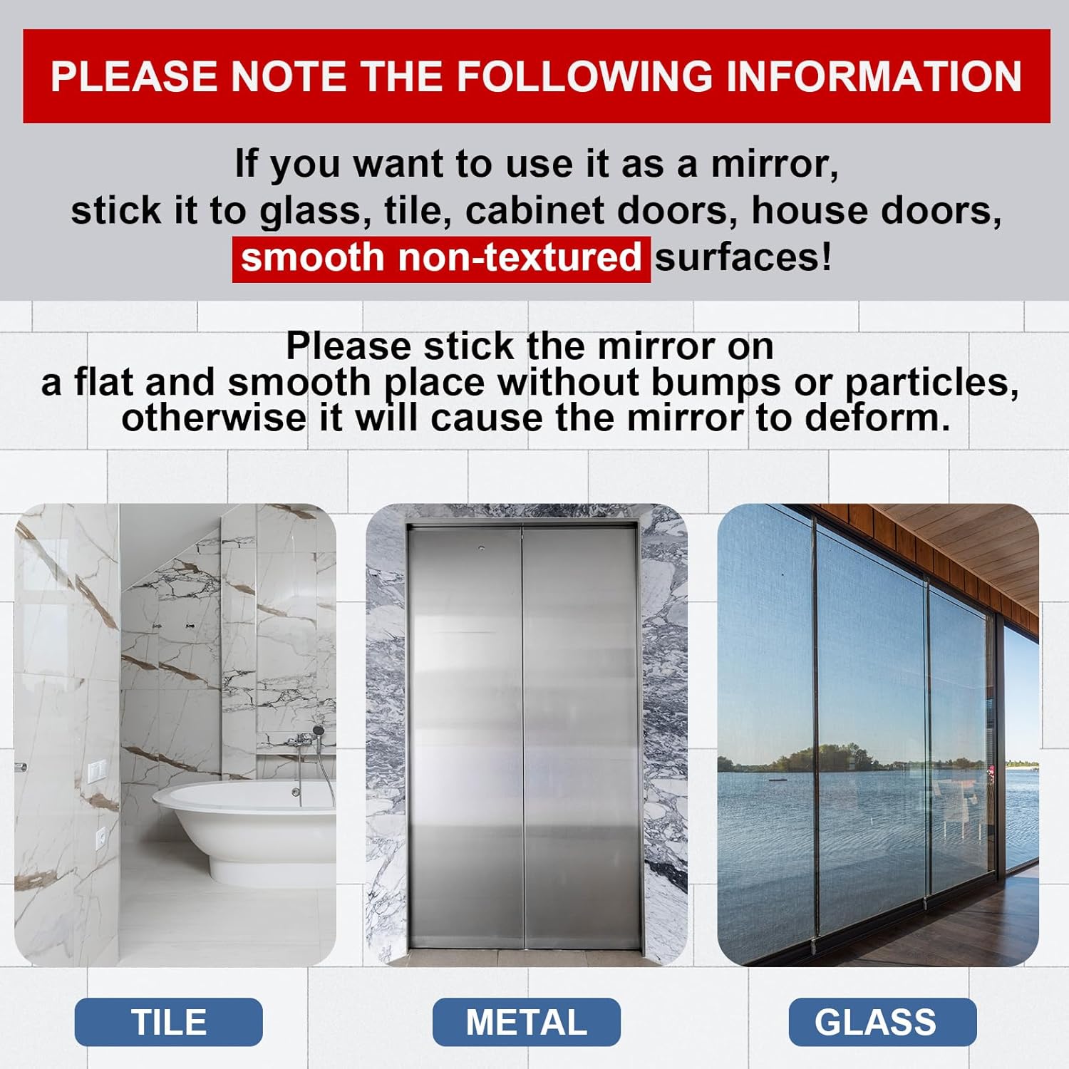 Soaoo 36 piezas de láminas de espejo flexibles autoadhesivas para espejo de puerta, azulejos de plástico para espejo de pared, calcomanías cuadradas