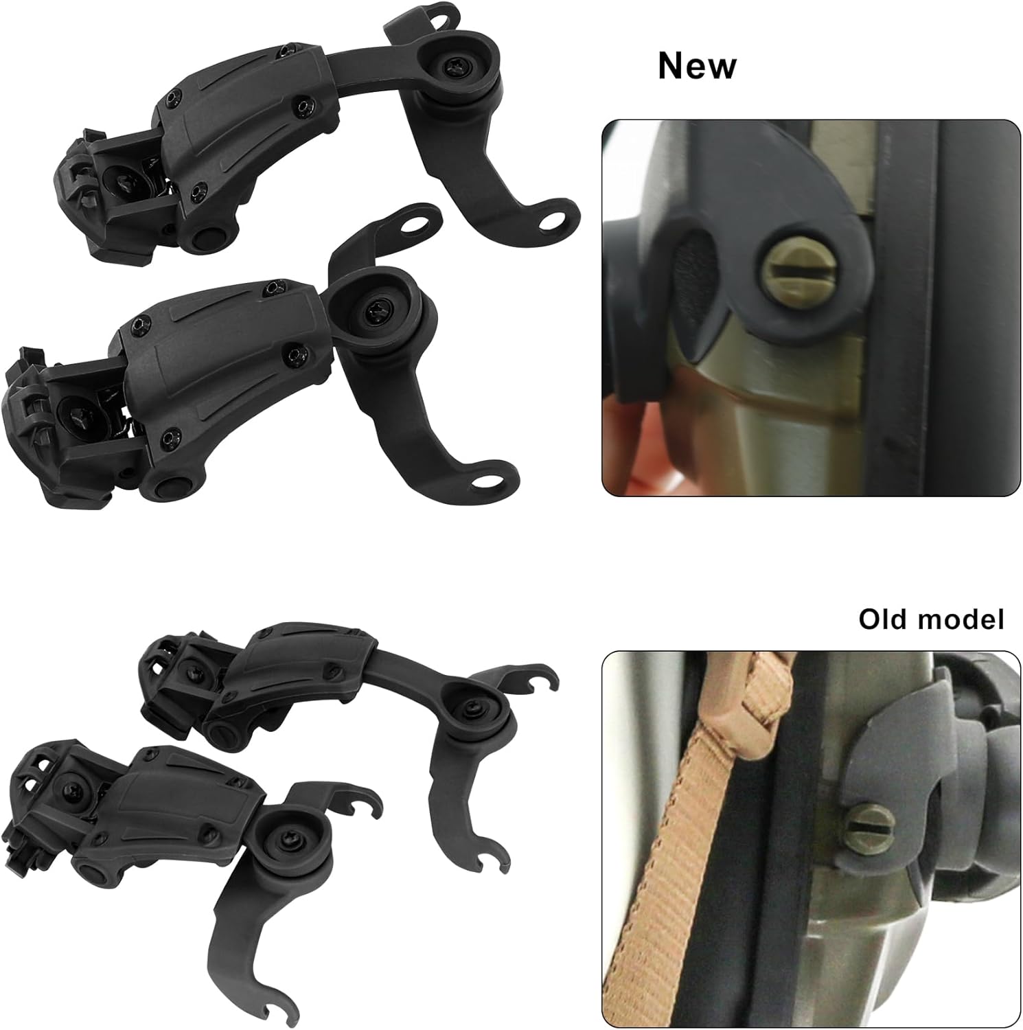 Adaptador de riel ARC para casco táctico de la serie rápida Cascos compatibles con Howard Leight Impact Sport Modelo de producto R – 01526