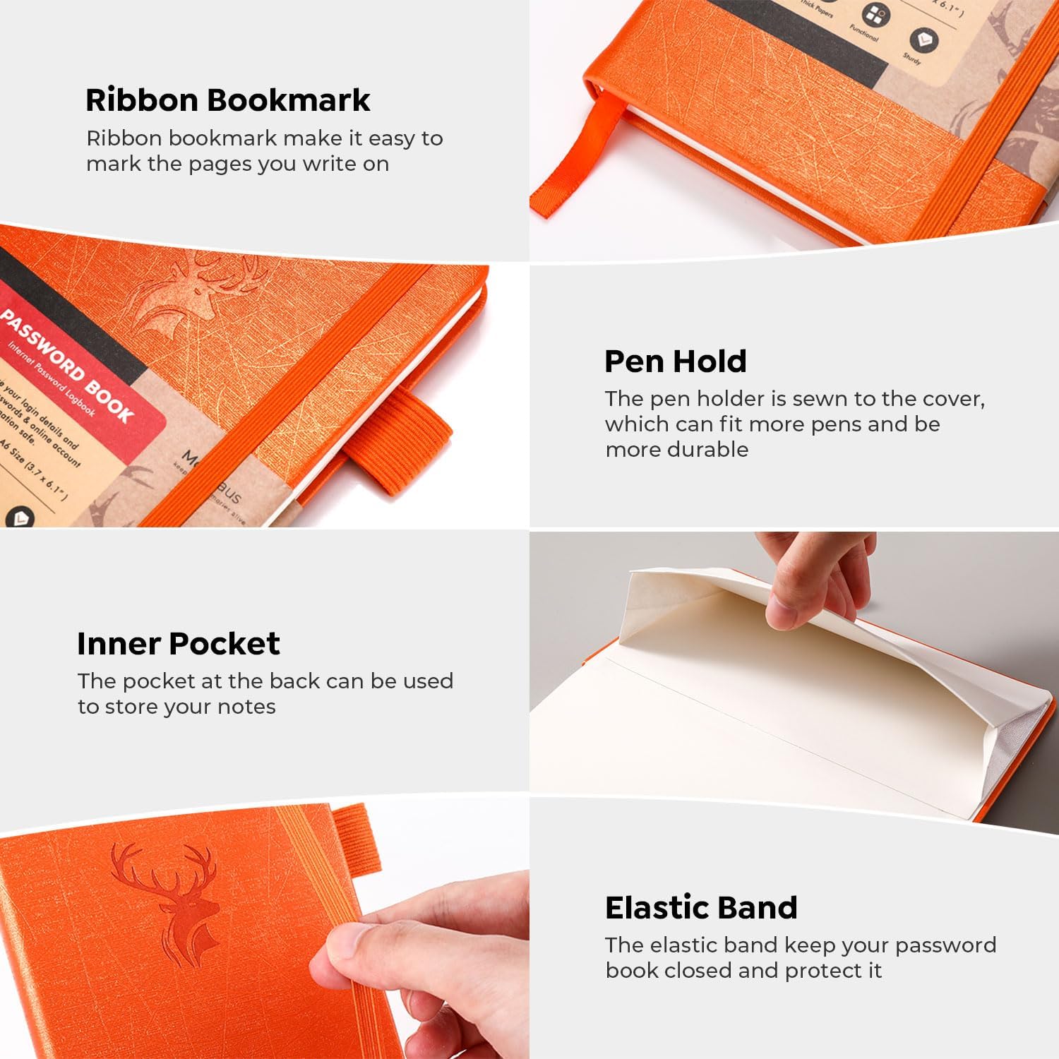 Libro de contraseñas con pestañas alfabéticas, pequeño guardián de contraseñas con espacio adicional para cambiar la contraseña. Cuaderno de