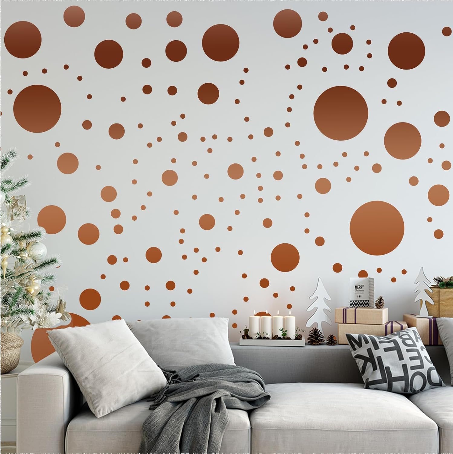 StickerDeen Más de 500 calcomanías de pared de círculos de lunares surtidos para dormitorio de niños, sala de estar, aula, sala de juegos,