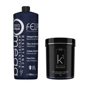 Felps Professional – Omega Zero – Tratamiento para alisar y alisar el cabello – 33.8 fl oz33.8 onzas líquidas + K1 Cosmeticos BTX Máscara de Felps Professional – Omega Zero – Tratamiento para alisar y alisar el cabello – 33.8 fl oz33.8 onzas líquidas + K1 Cosmeticos BTX Máscara de