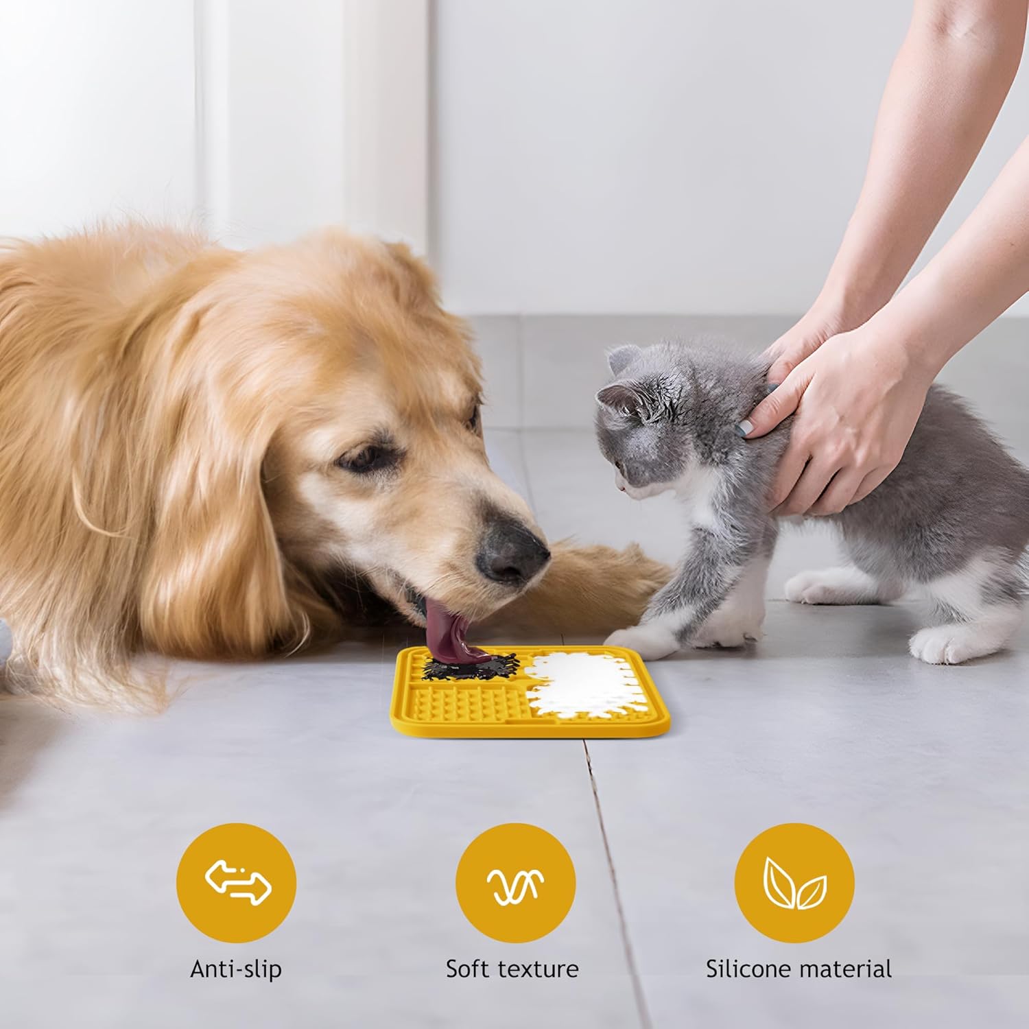 Coomazy Alfombrilla para lamer perros y gatos, alimentador lento y diseño antideslizante, reductor de aburrimiento y ansiedad, adecuado para perros