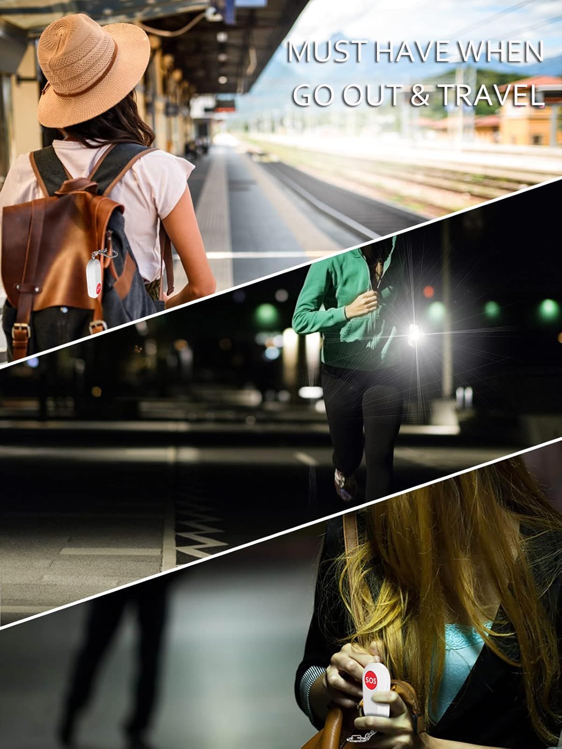 Alarma personal para mujeres, seguridad de ataque, pánico, alarma de emergencia para damas, corredores, viajeros, caminantes nocturnos, ancianos,