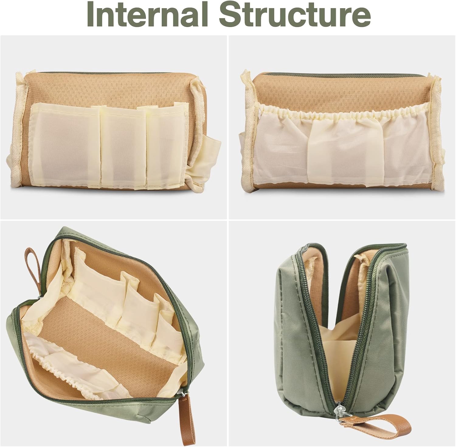 Mini bolsa de maquillaje de viaje impermeable portátil para mujer, bolsa de maquillaje pequeña, bolsa de cosméticos espaciosa, organizador