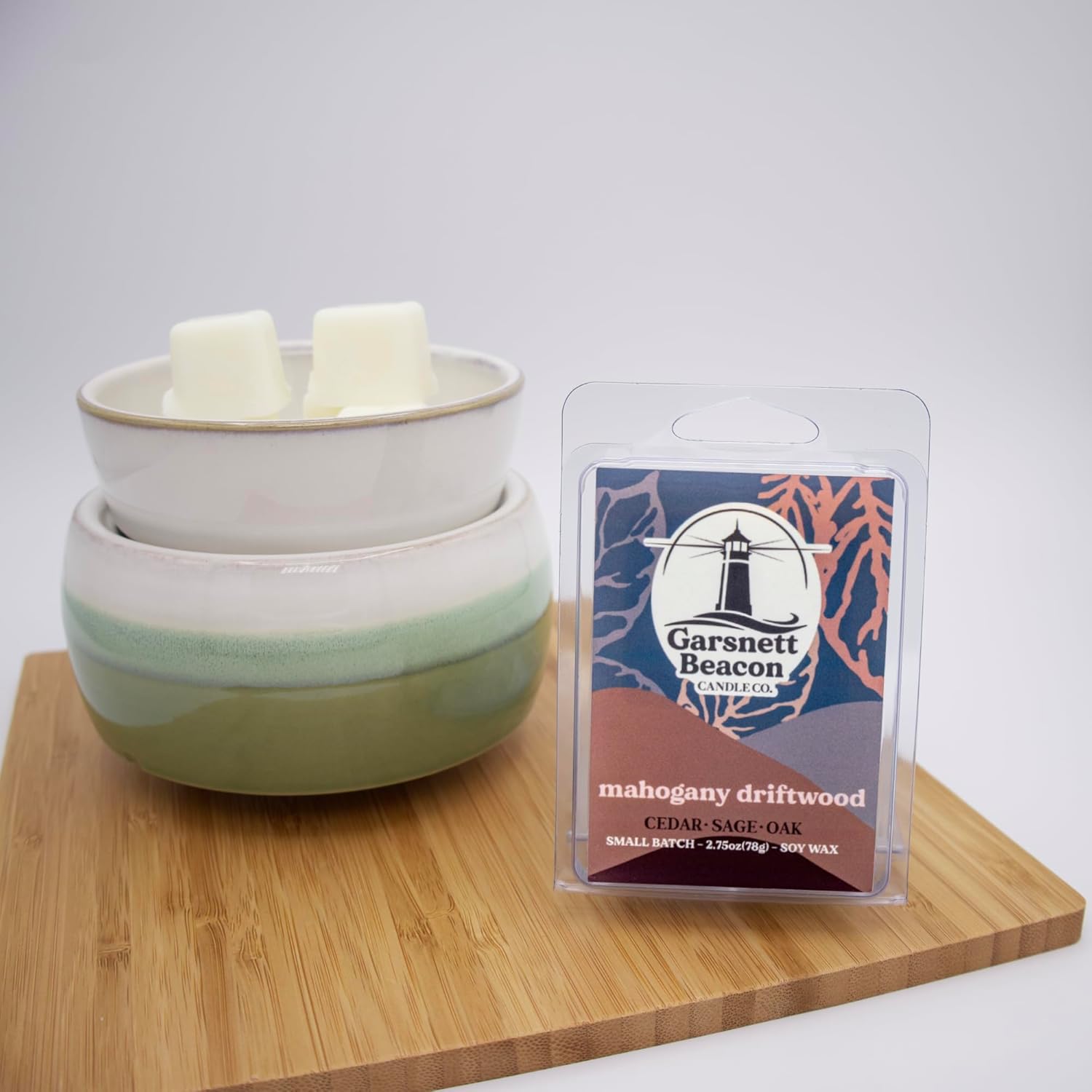 Garsnett Beacon – Cera de madera flotante de caoba, madera de teca, perfumada a lavanda, ideal para el hogar, oficina, cera de soja 100% natural,
