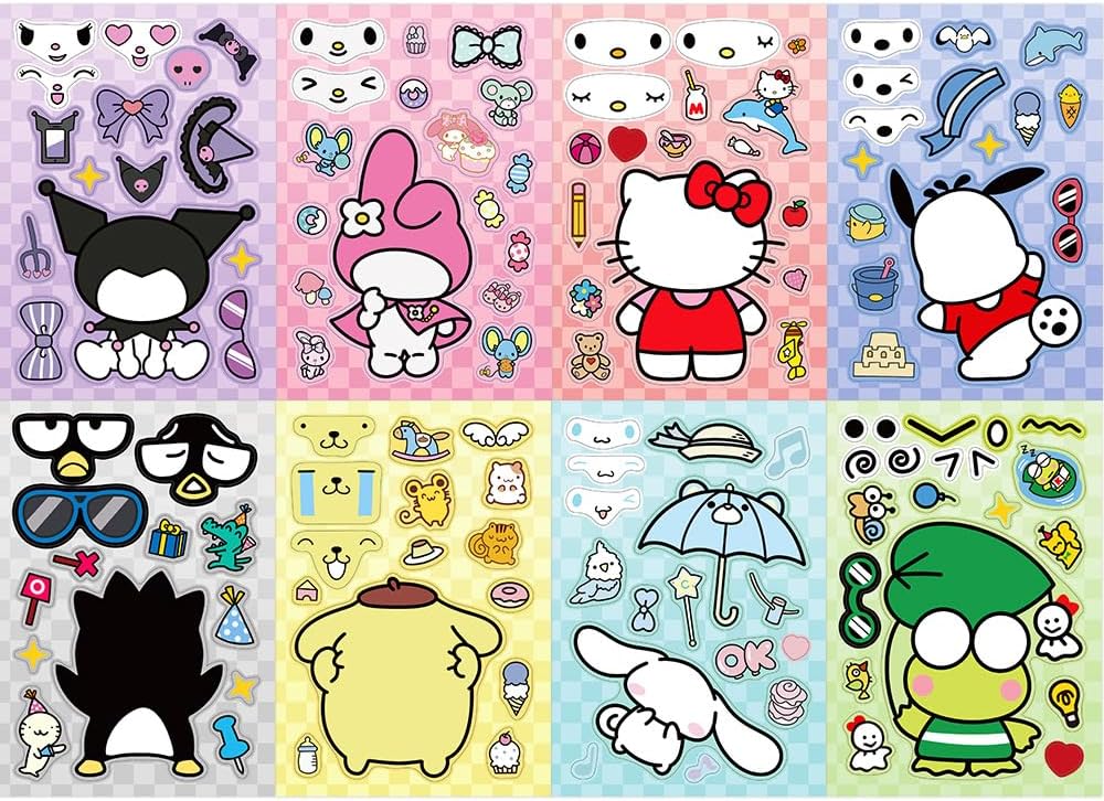 Lindas calcomanías de anime para niños, 24 hojas para hacer tus propias calcomanías de anime de dibujos animados, calcomanías para adolescentes,