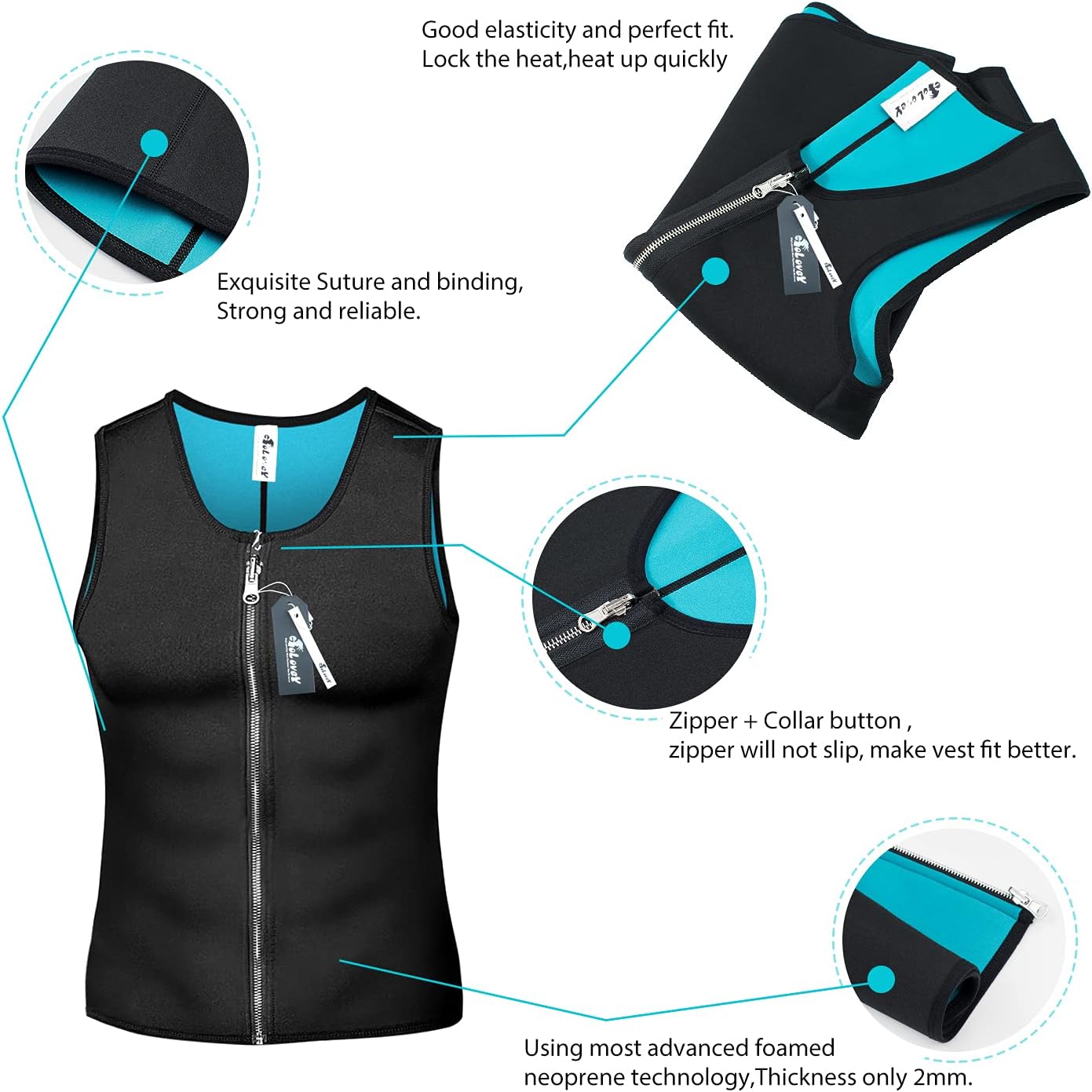 Chaleco de sauna para hombre, entrenador de cintura, moldeador de cuerpo, neopreno caliente, deporte, fitness, gimnasio, entrenamiento, camiseta sin