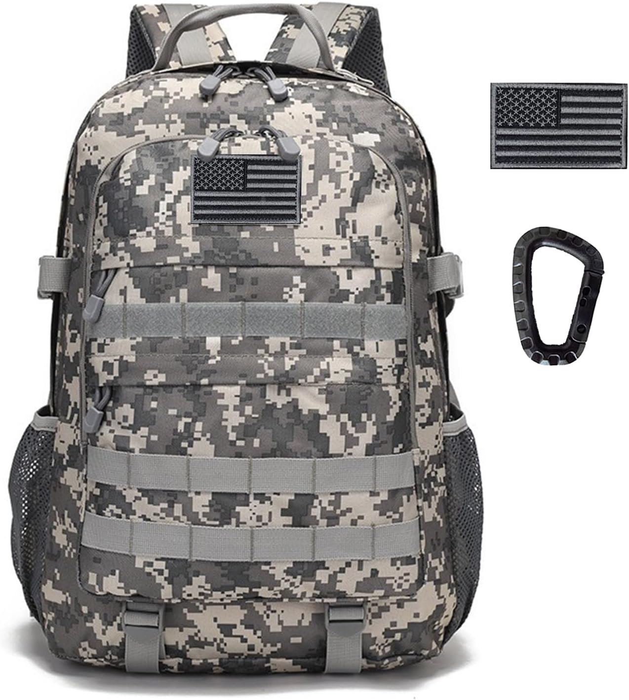 Aocmpxs Mochila táctica militar, mochila de senderismo de 30L resistente al agua, mochilas de asalto de 3 días, paquete Molle Army, ACU, Exteriores