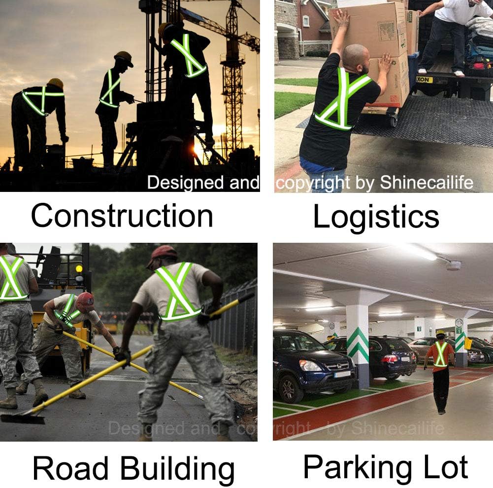 Chaleco de seguridad reflectante de 2 pulgadas más ancho, 60% más de alta visibilidad para correr, construcción, caminar, mujeres y hombres,