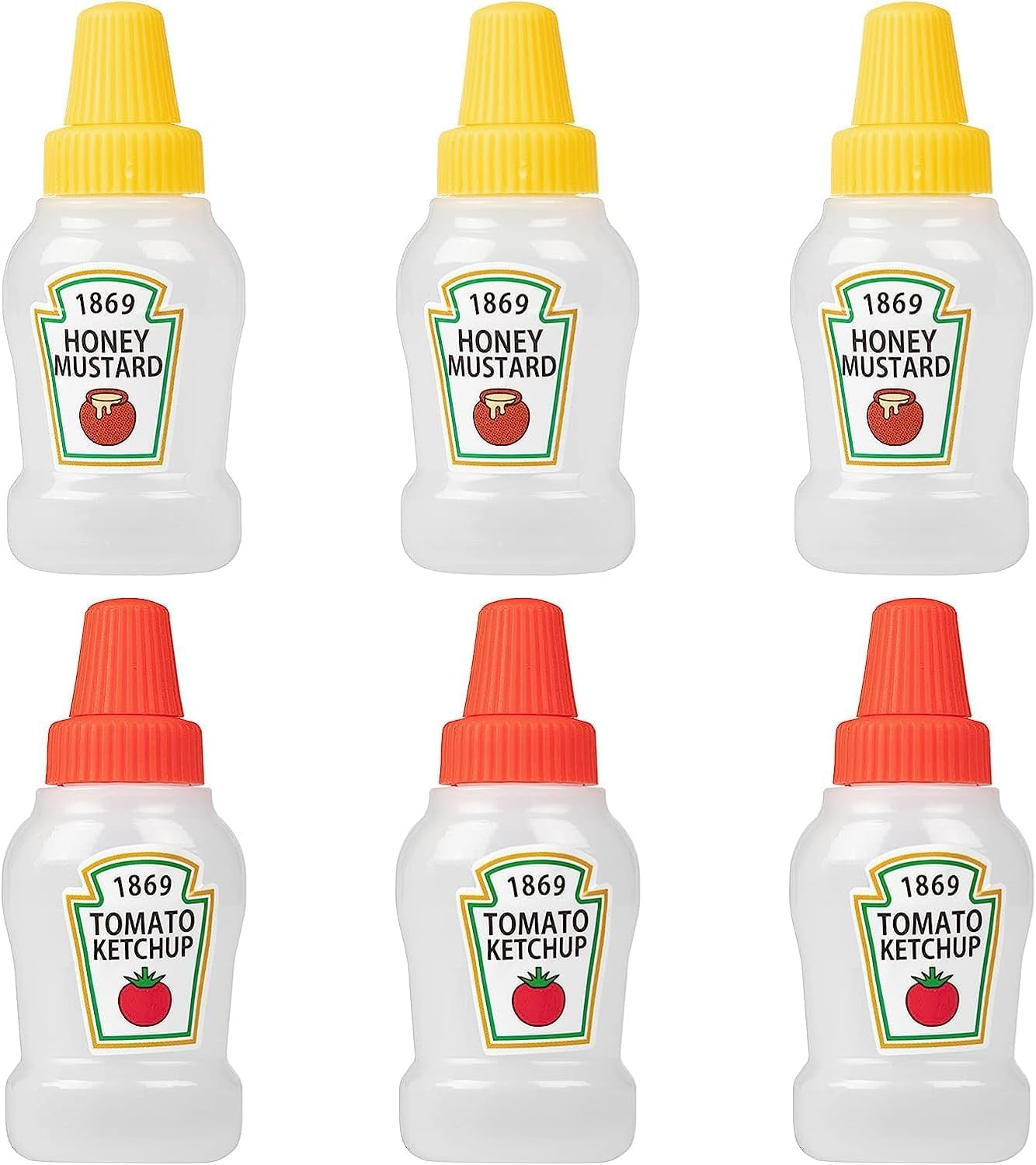 AitnWoy Mini botellas exprimibles de salsa de tomate de 0.8 onzas líquidas, caja Bento de miel, mostaza, salsa de condimentos, botella de aderezo