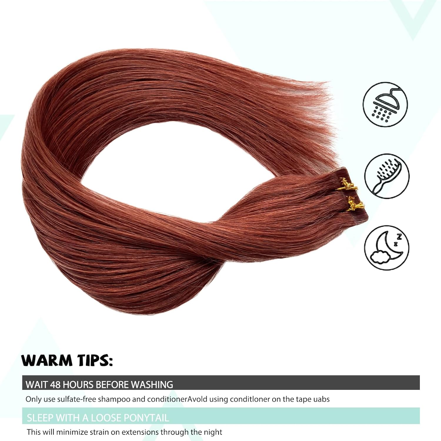 Extensiones de cabello humano color castaño oscuro con cinta adhesiva de doble cara, 20 pulgadas, invisible, natural, doble cara, sin costuras, 20