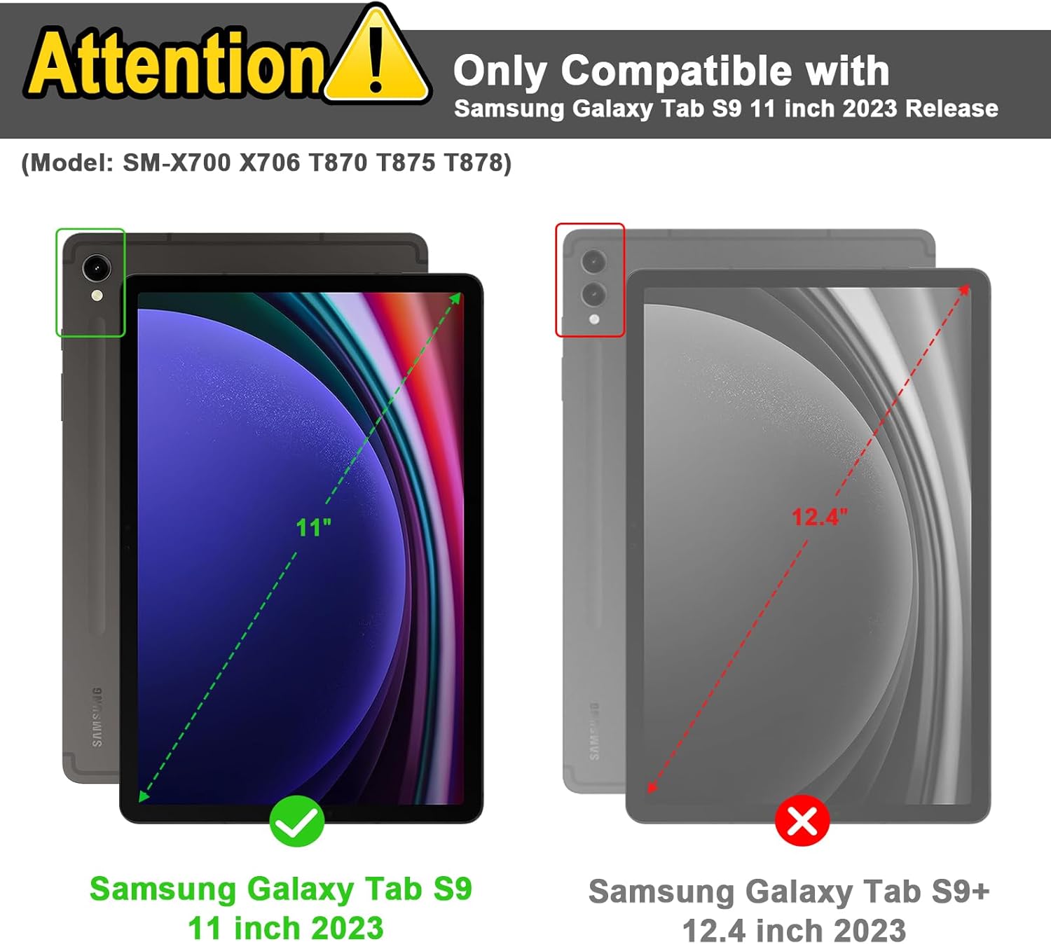 GOKOCO Funda con teclado para Samsung Galaxy Tab S9 2023 de 11 pulgadas, funda de teclado desmontable magnética con soporte para S Pen para