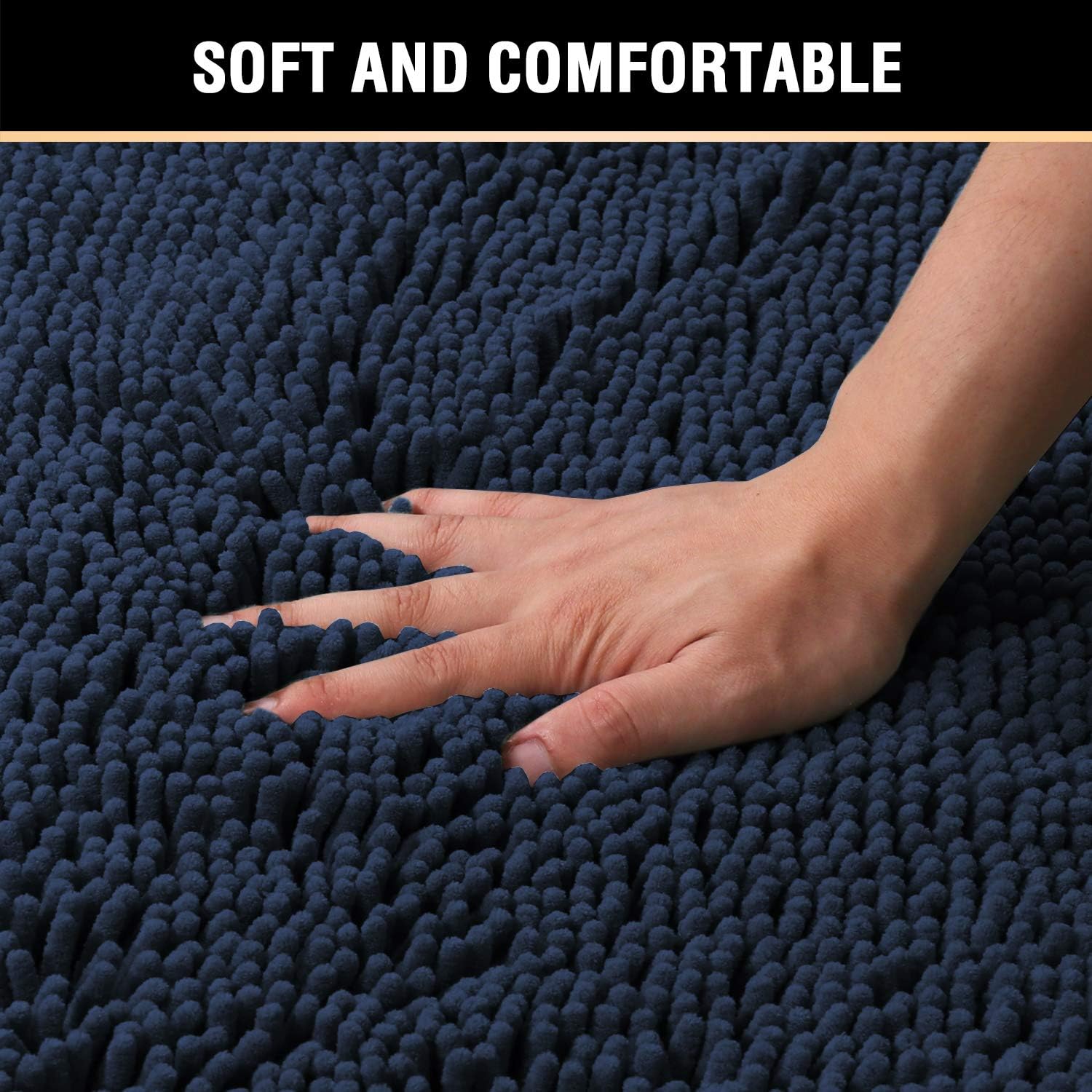 Juego de tapetes de baño de microfibra afelpada, alfombrilla de felpilla, ultrasuave, lavable, secado rápido, absorbente, para dormitorio, cocina,