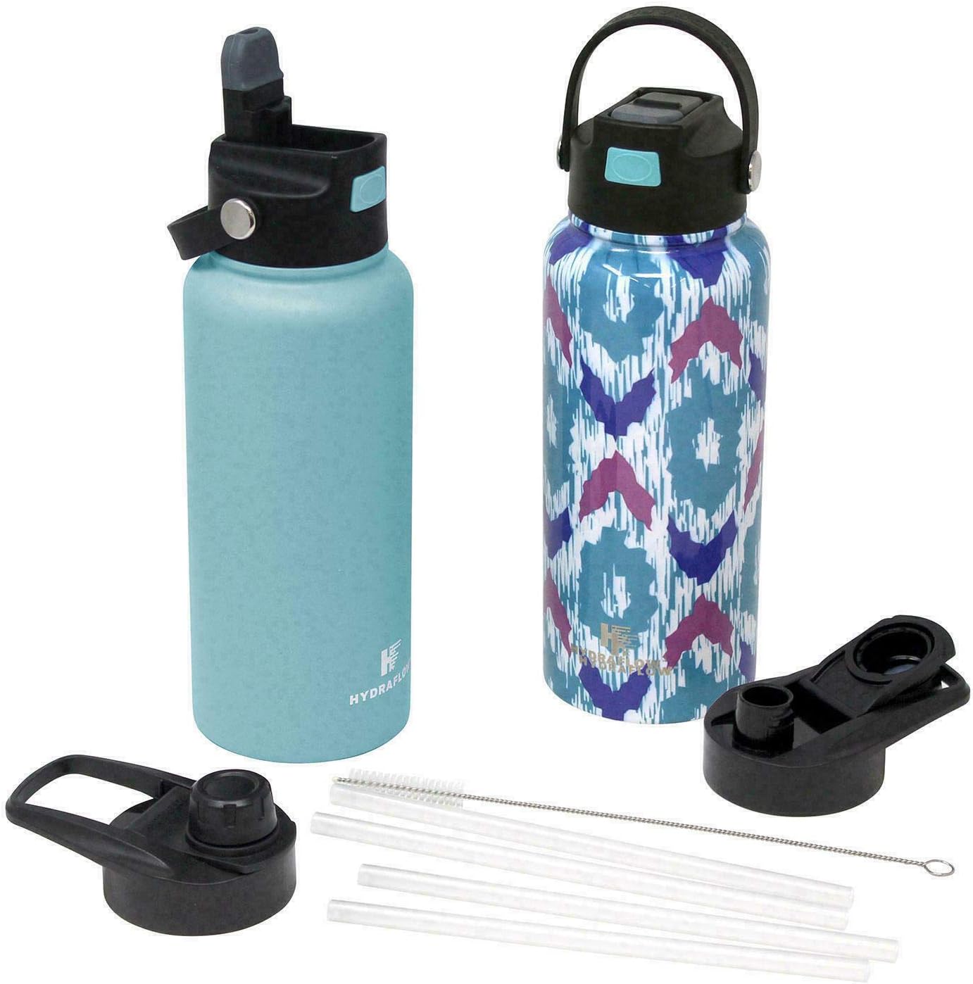 HYDRAFLOW Botella de acero inoxidable (34oz), juego de 11 piezas.