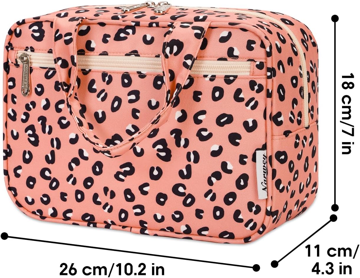 Narwey Neceser de tamaño completo para mujer, bolsa de maquillaje grande, organizador de viaje, bolsa de cosméticos para accesorios esenciales,