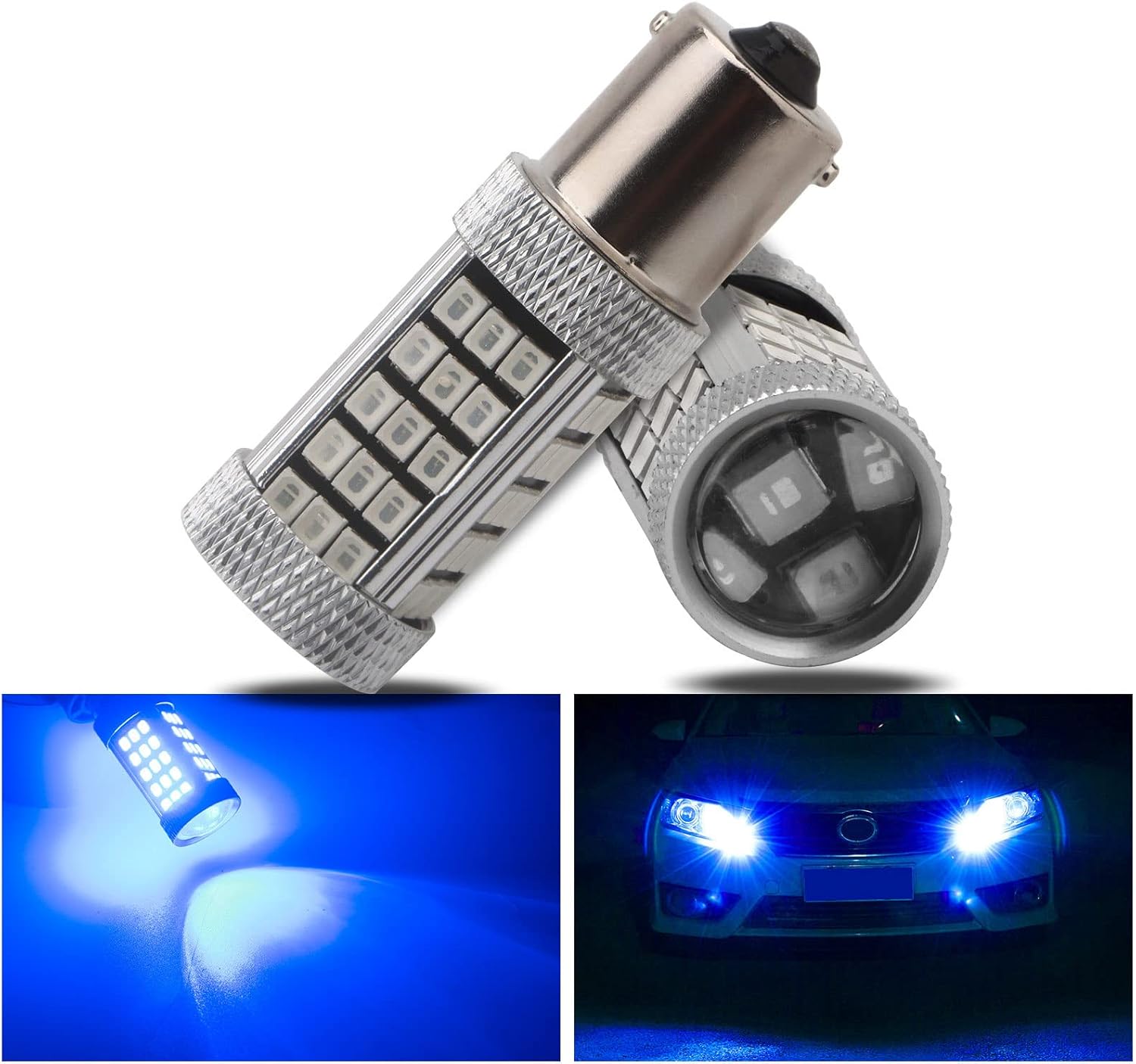 EverBrightt – Paquete de 2 luces LED de señal de giro LED 990 lúmenes 1156 BA15S 2835 66SMD, luces de estacionamiento con lente
