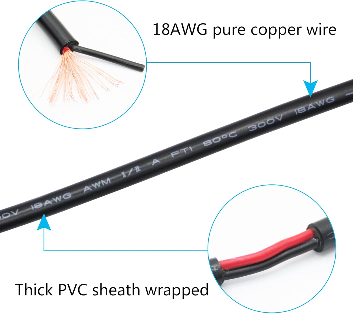 4 cables de extensión CC macho a macho de 1.6 pies, 18 AWG, 90 grados CC, 0.217 in x 0.083 in, adaptador de conector de cable de alimentación de 12