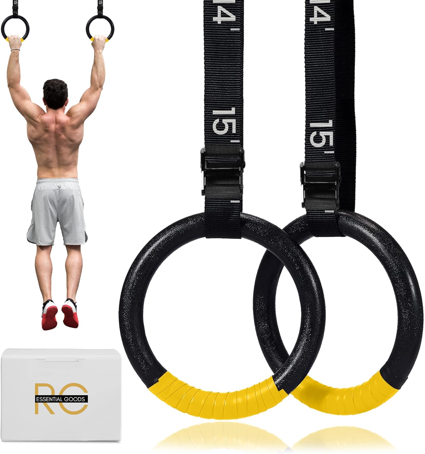 Anillos de entrenamiento con correas ajustables  15 pies de largo pueden soportar hasta 661 libras  661.4 lbs  Ideal para entrenamiento  Agarre de