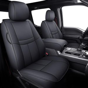 TOMIC Juego completo de fundas de asiento de automóvil con funda de cojín de cuero impermeable para camioneta para camioneta compatible con Ford TOMIC Juego completo de fundas de asiento de automóvil con funda de cojín de cuero impermeable para camioneta para camioneta compatible con Ford