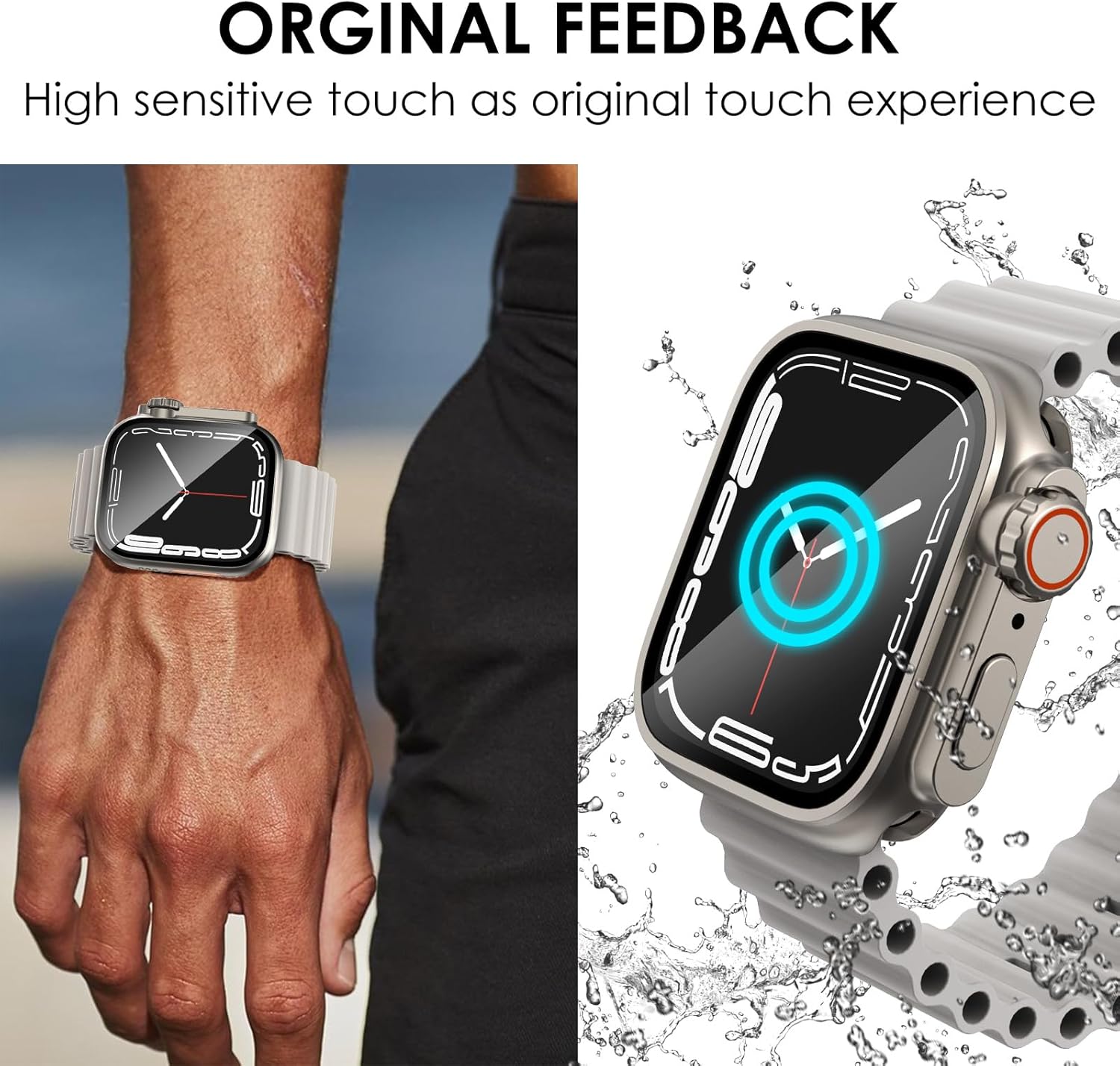 Parece una funda ultra protectora CHANCHY Funda impermeable 2 en 1 para Apple Watch de 1.575 pulgadas con protector de pantalla, cubierta protectora