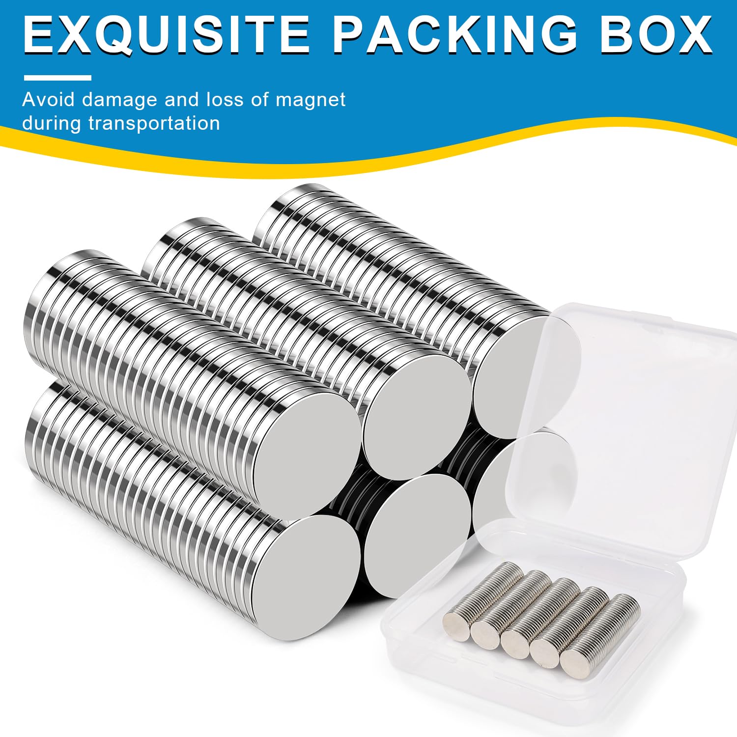 Imanes pequeños, paquete de 150 imanes de neodimio para refrigerador, 0.394 x 0.039 in, imanes de tierras raras para manualidades, pizarra blanca,