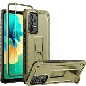 URBANITE Funda para Samsung Galaxy A53 5G, grado militar, resistente, a prueba de golpes, con protector de pantalla de vidrio templado, soporte URBANITE Funda para Samsung Galaxy A53 5G, grado militar, resistente, a prueba de golpes, con protector de pantalla de vidrio templado, soporte
