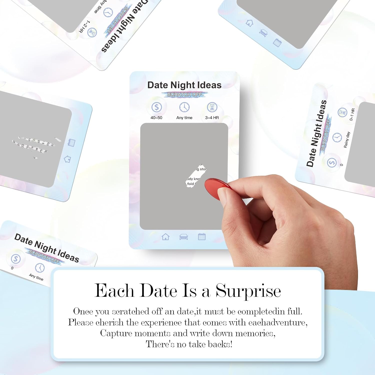 40 Ideas de citas nocturnas para parejas, Tarjetas aventureras para rascar para juegos de pareja, Ideas de regalos de aniversario de boda para él,