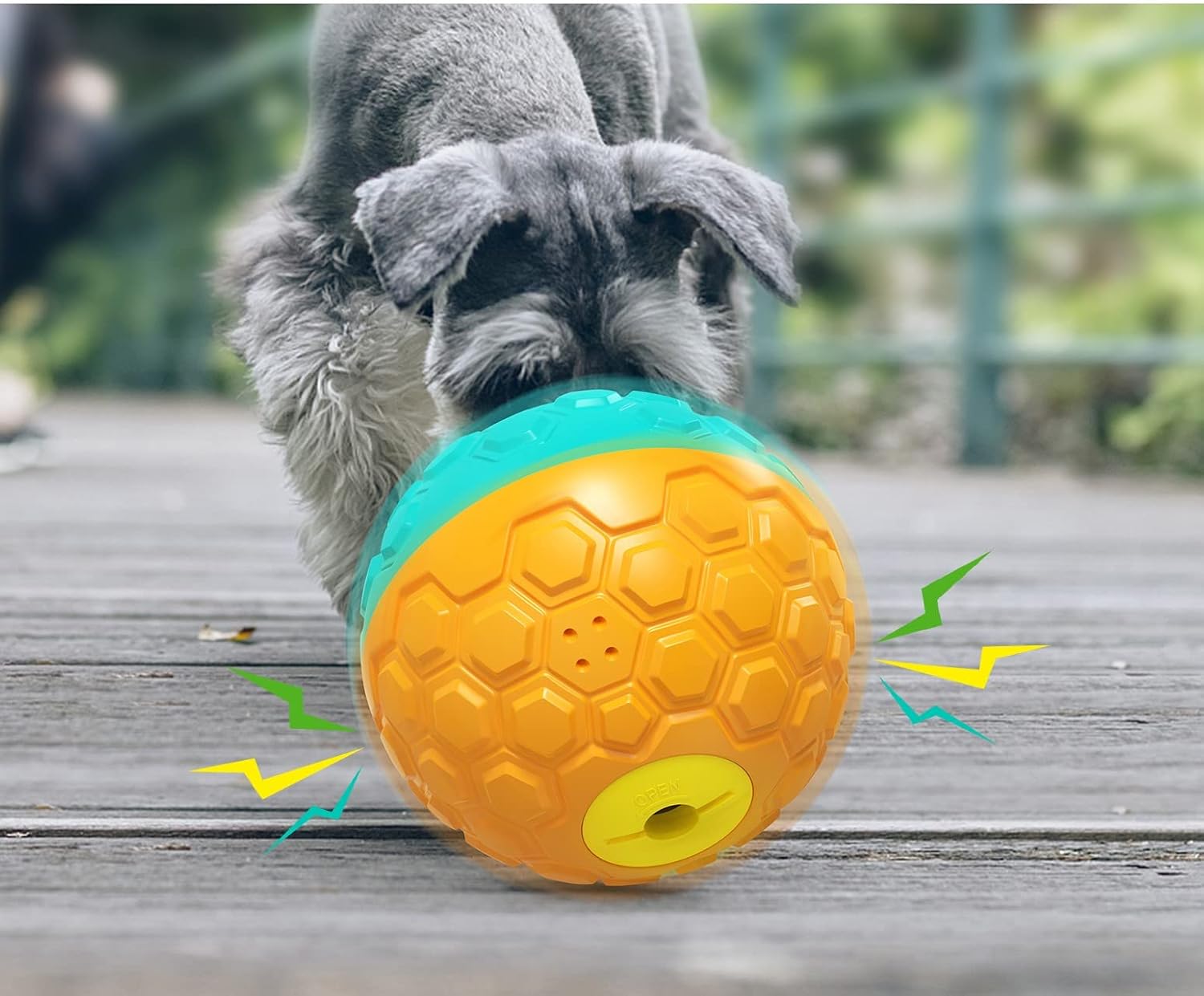 HNNOAIDA Juguete interactivo de comida para perro, juguete de bola de perro de 5.8 pulgadas que sostiene golosinas, juguete duradero para golosinas