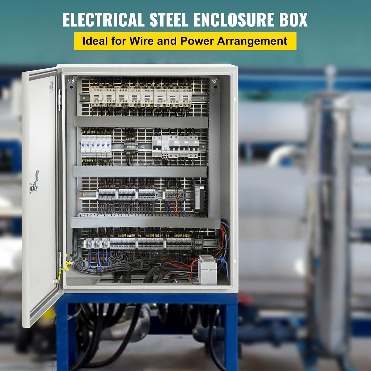 VEVOR NEMA Caja de acero de 20 x 16 x 6 pulgadas, caja eléctrica de acero NEMA 4X, IP66 impermeable y a prueba de polvo, caja de conexiones