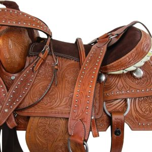 Western Trail Saddle Pleasure Horse Floral Tooled Cowboy TACK Set 15 16 17 18 Western Trail Saddle Pleasure Horse Floral Tooled Cowboy TACK Set 15 16 17 18
