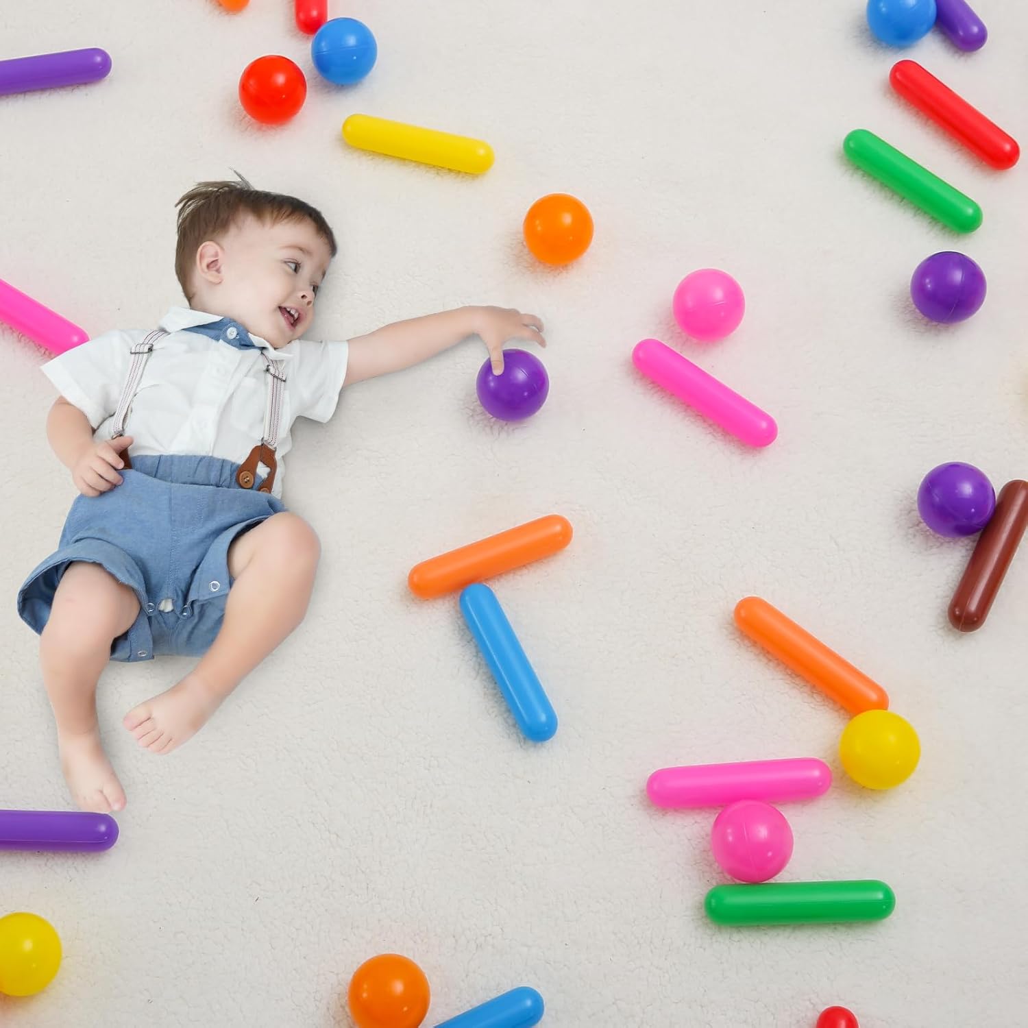 STARBOLO Pelotas para niños, 120 bolas de juguete de plástico a prueba de aplastamiento para niños pequeños, tienda de campaña para jugar con