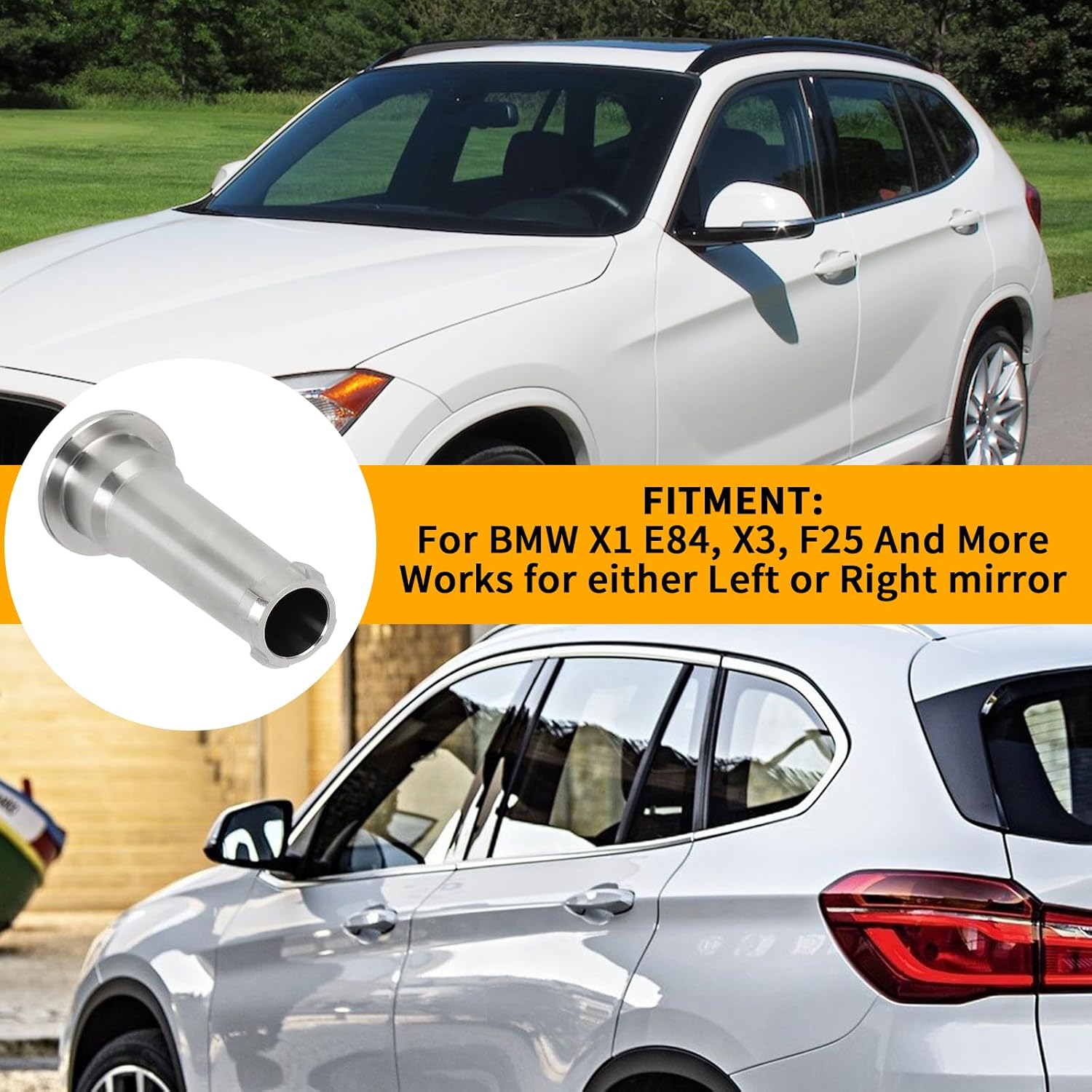 WIKIBB Pasador de bisagra de espejo exterior para BMW X1 E84 X3 F25 y más, pasador de rodillo de bisagra automotriz de acero inoxidable reemplazar #