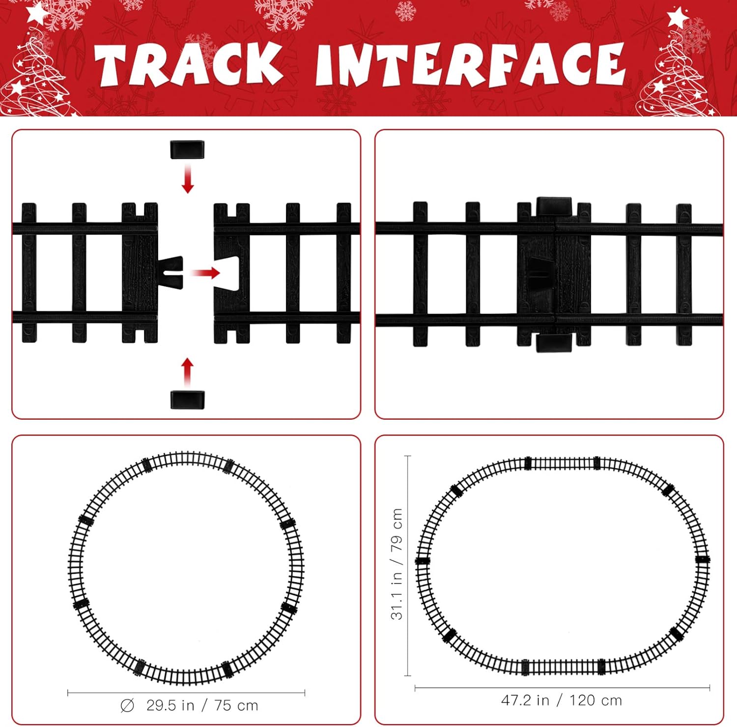 Toddmomy Juego de tren de Navidad rompecabezas 3D para adultos y niños, kit de tren de Navidad con luces y sonidos, pistas de ferrocarril,