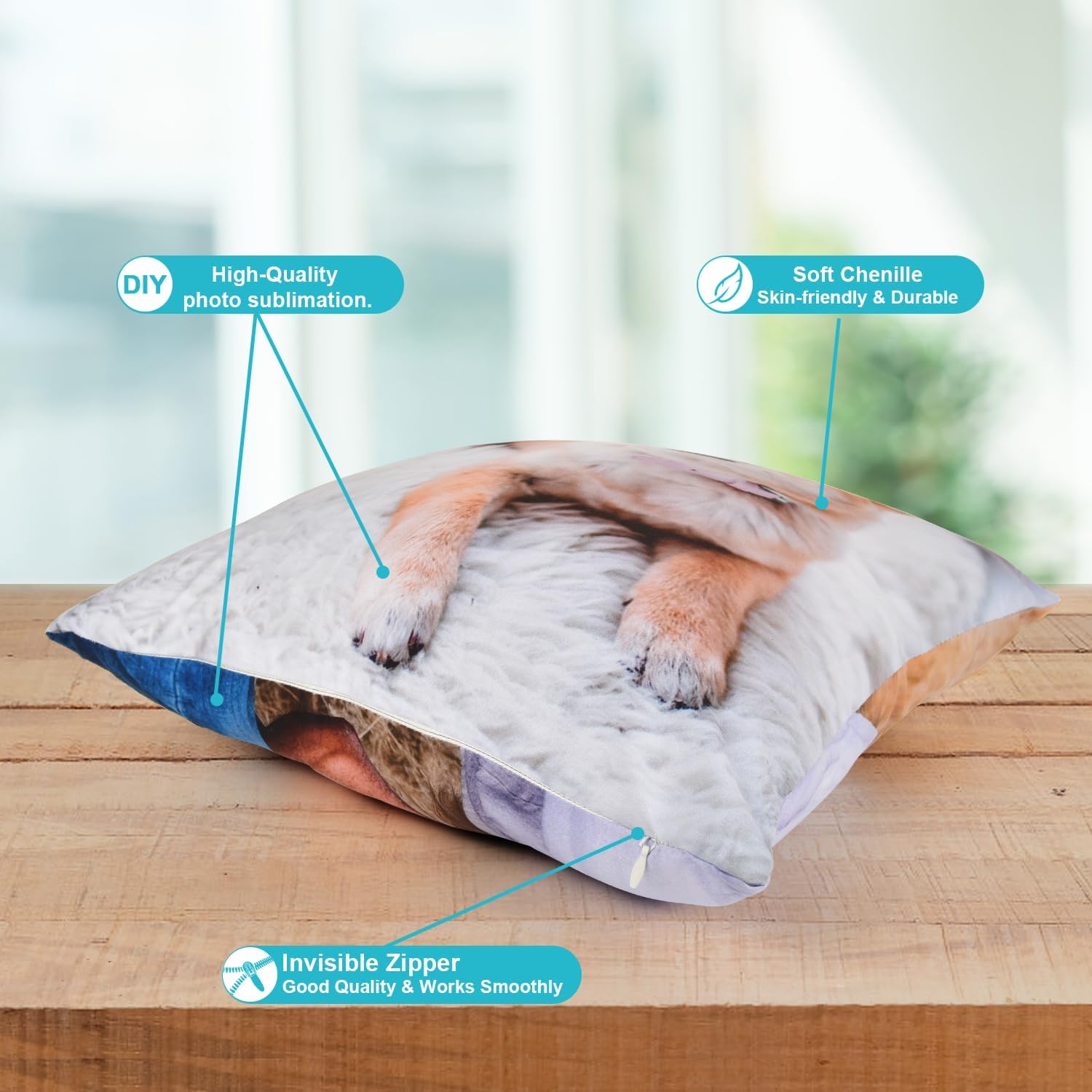 GagetElec Almohadas personalizadas con imagen, almohada personalizada con foto, (16 x 16 pulgadas con relleno de almohada), regalos personalizados