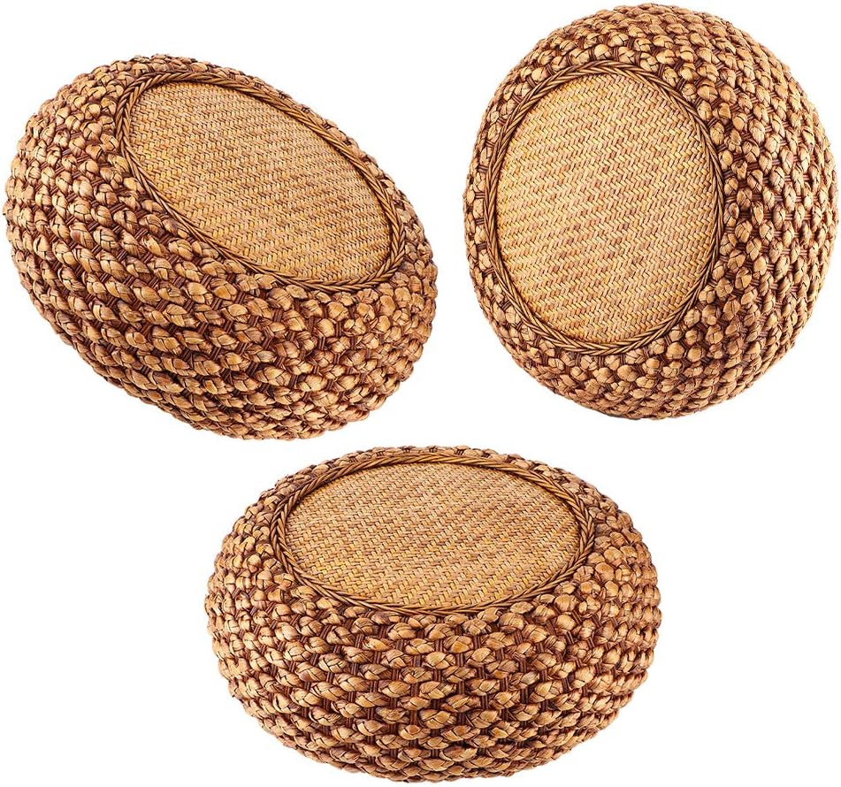 Fydun Household JapaneseStyle Round Floor Seats Cushion for Living Room Balcony Tatami Coffee Color Household JapaneseStyle Round Floor for Family