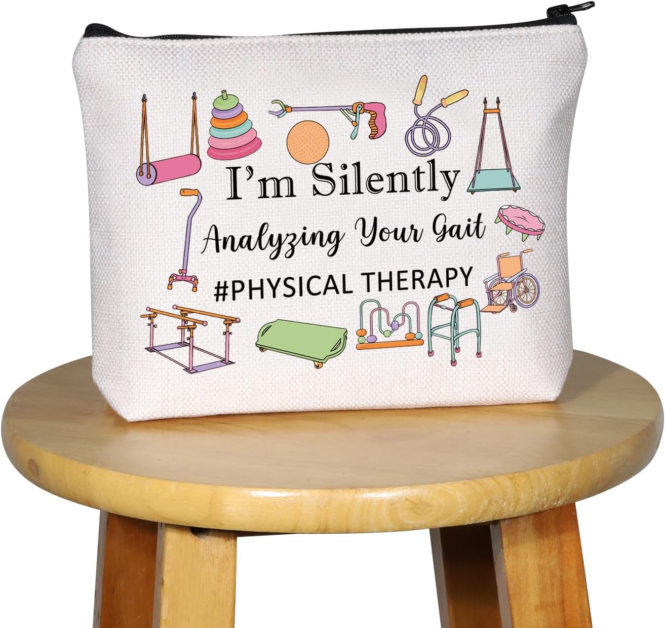 G2TUP Regalo de terapia física I’m Silently Analyzing Your Gait Makeup Bag Physical Therapist Cosmetic Bag Physical Therapy Graduation Gift, Estoy