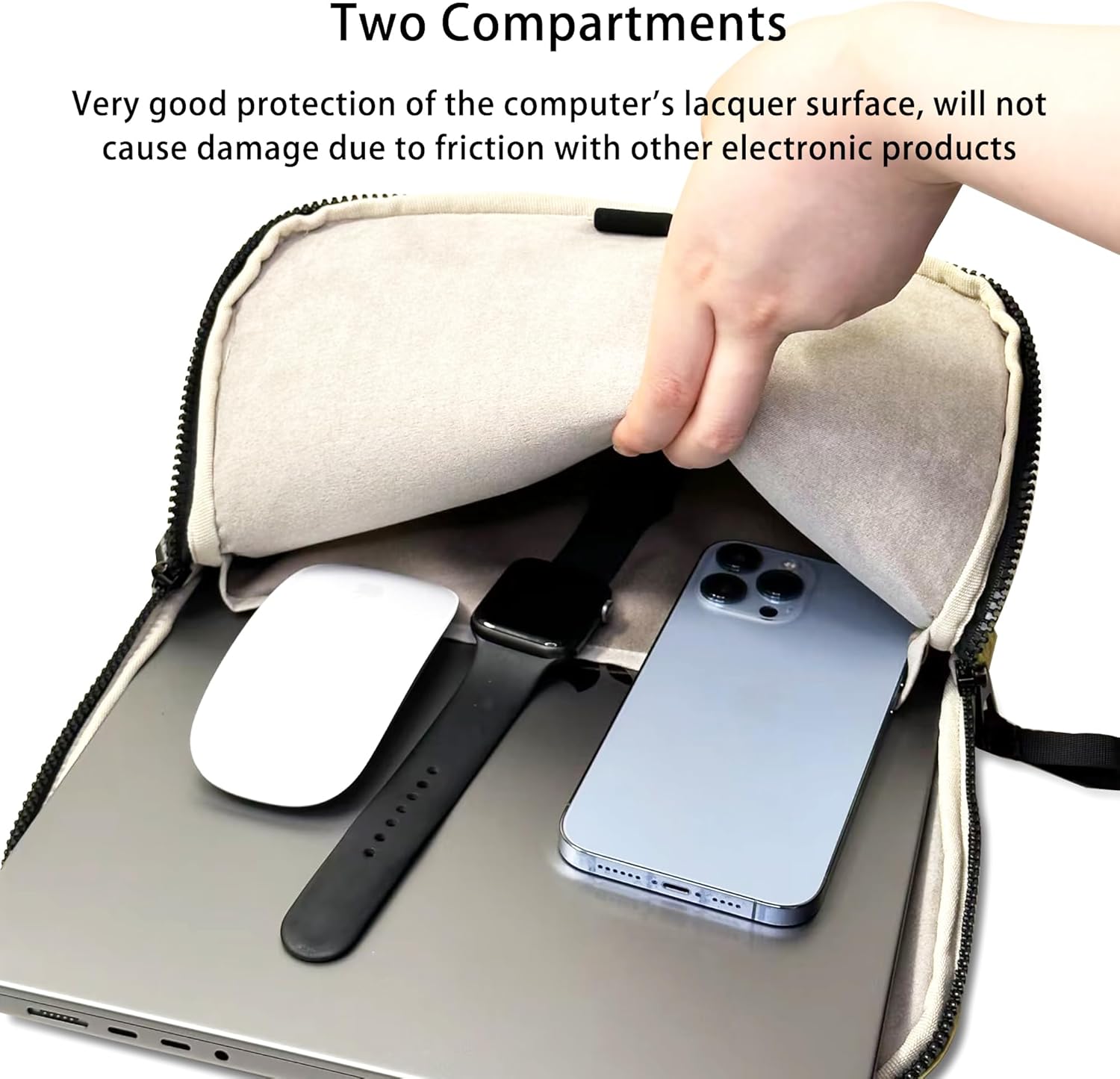 Funda para laptop de 15 a 16 pulgadas, color blanco, bolsa de transporte impermeable para mujer, funda mullida para computadora de 15.6 HP,
