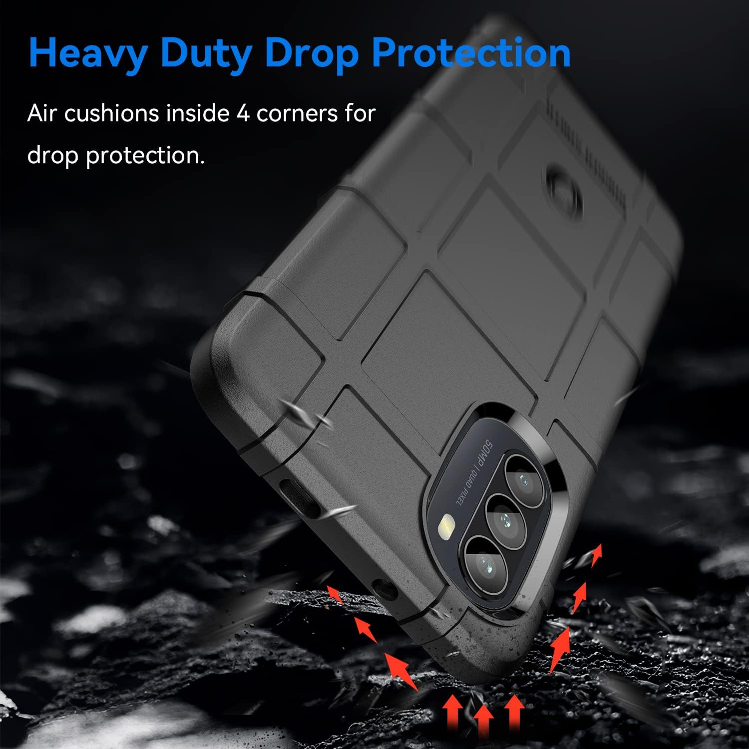 Funda delgada para Motorola G52, funda delgada con protección de lente de cámara de grado militar a prueba de golpes y protección del lente de